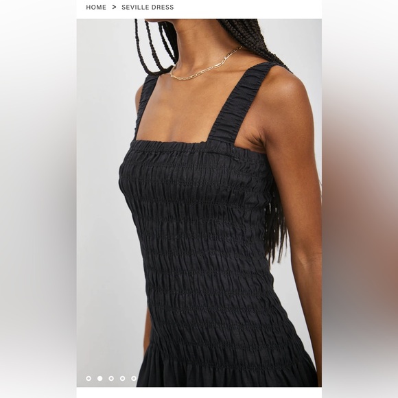 Rails Seville Linen Midi Dress Black Size XS - Picture 2 of 13